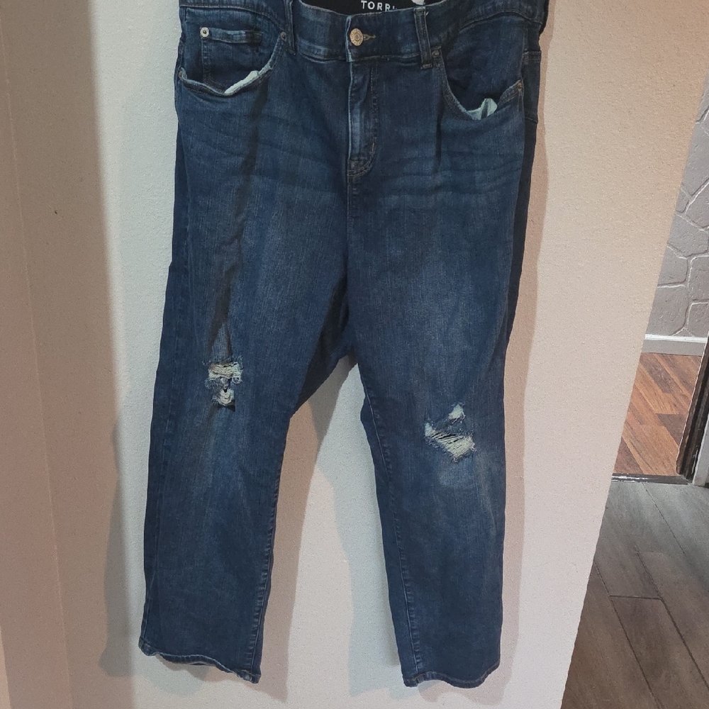 Torrid Men's Relaxed Fit Distressed Blue Jeans